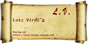 Lotz Virág névjegykártya